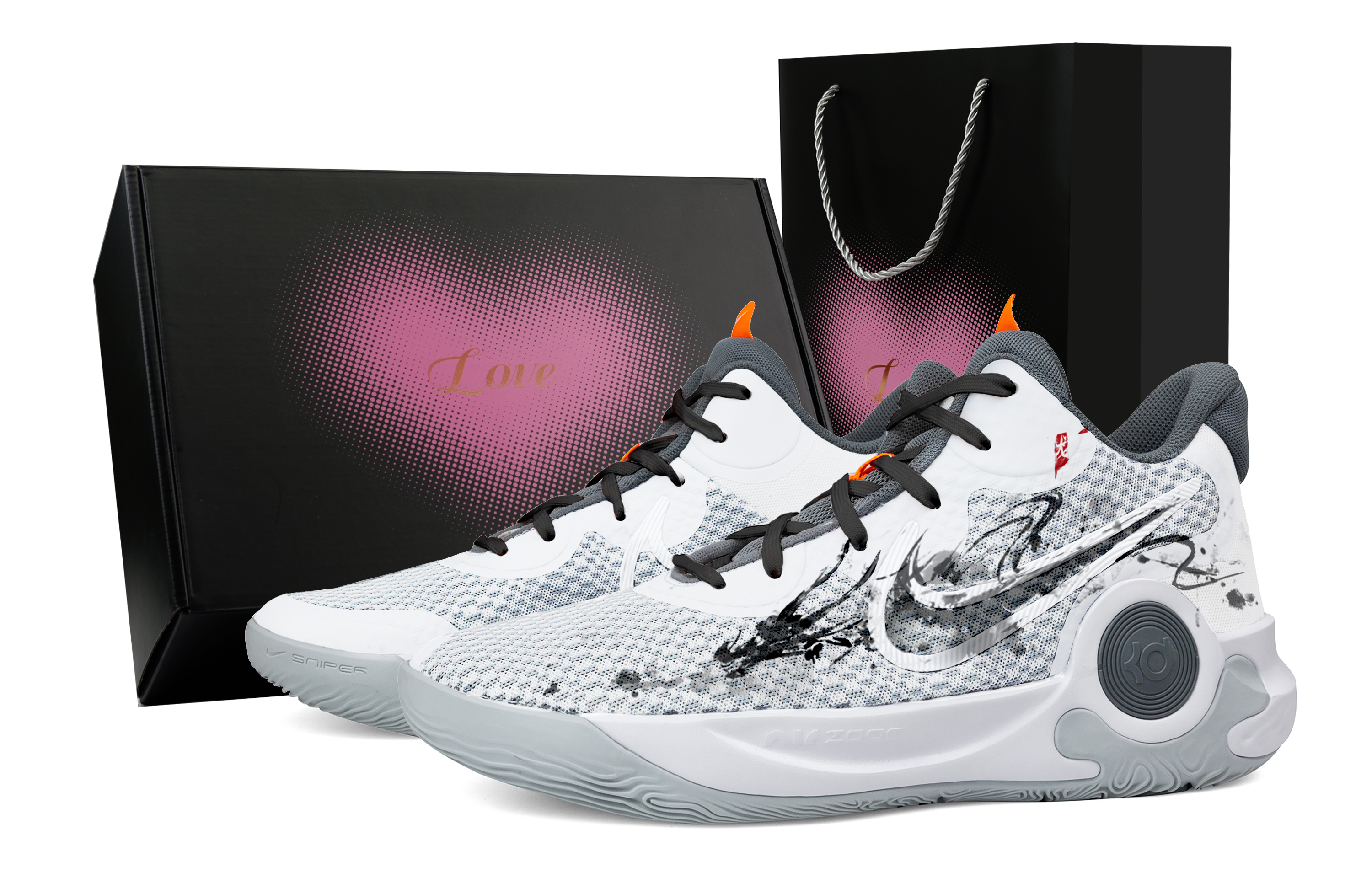 Nike KD Trey 5 IX Heart Box The Pen Flows Through The Vastness Abrasion Resistant Mid top Basketball Shoes Unisex