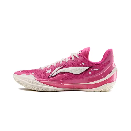 Disney, Li Ning, comfortable non-slip wear-resistant breathable basketball fuchsia strawberry for men and women, 5v, science and technology