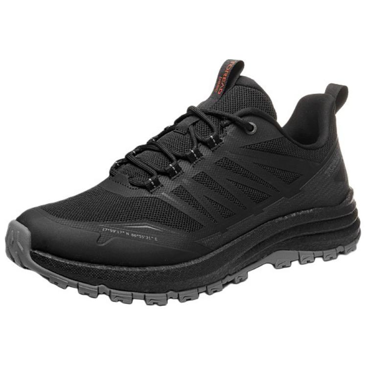 TOREAD Cushioning Slip Resistant Abrasion Resistant Lightweight Low top Mountaineering Hiking Shoes Men’s Black