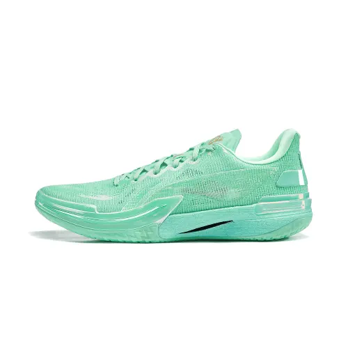 Li Ning Gamma Basketball Shoes Men's Low Top Fluorescent Ice Cyan
