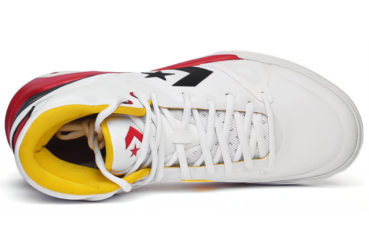 Кроссовки Converse G4 Hi (бело-красно-черные) — Белый / красный / чёрный — фото 5