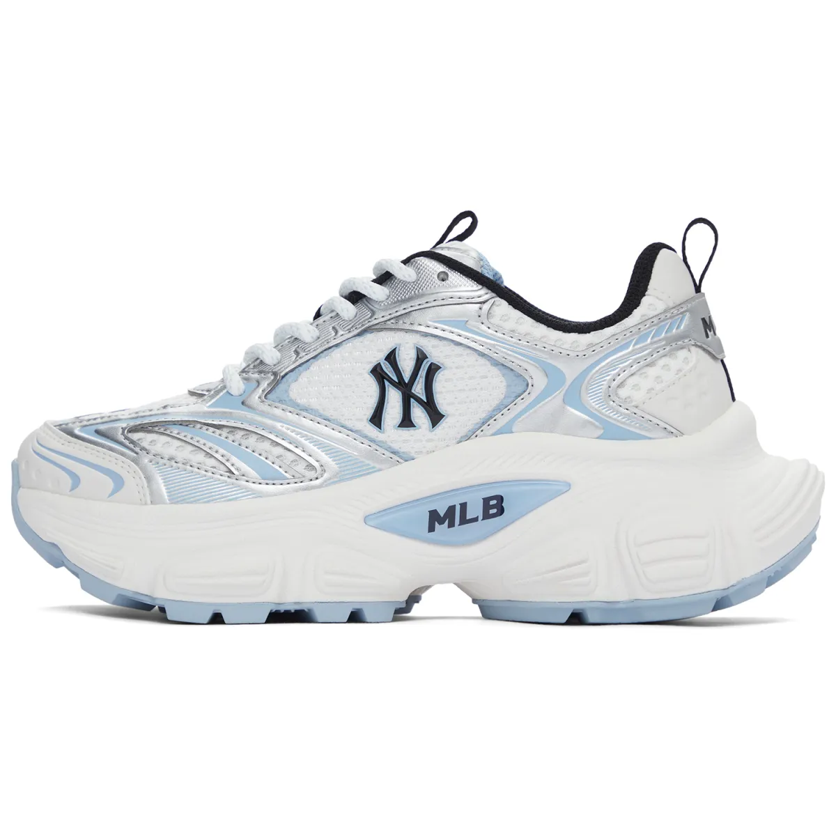 MLB New York Yankees Height Increasing Low top Chunky Sneakers Unisex White Blue