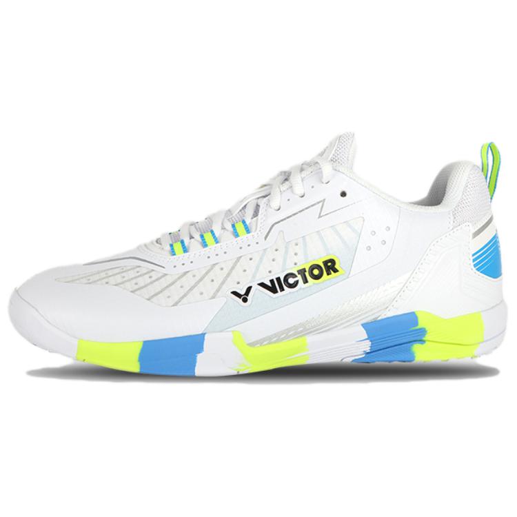 VICTOR Comfortable And Trendy Slip Resistant, Abrasion Resistant, Breathable Low top Badminton Shoes Unisex White Blue