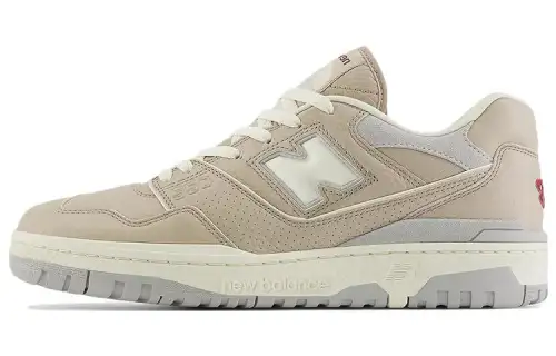 New Balance NB 550 leather, lightweight and comfortable, shock-absorbing and wear-resistant, low-top retro basketball shoes, same style for men and women, beige brown