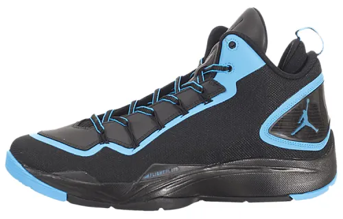 Jordan Super Fly 2 PO 'Dark Power Blue Trendy Cushioning Slip Resistant Mid top Basketball Shoes Unisex Black Blue