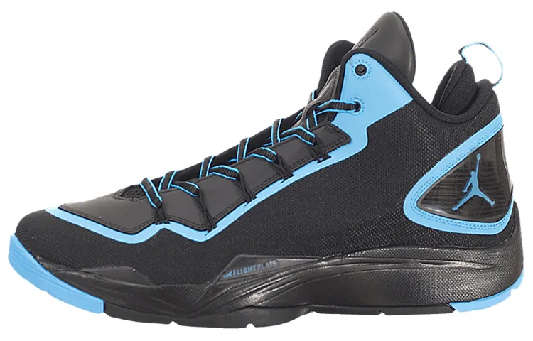 Jordan Super Fly 2 PO 'Dark Power Blue Trendy Cushioning Slip Resistant Mid top Basketball Shoes Unisex Black Blue