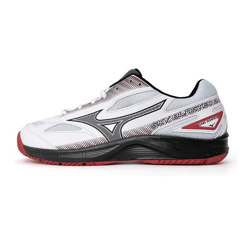 Mizuno Sky Blaster Cushioning Abrasion Resistant Breathable Low top Badminton Shoes Unisex White Black Red