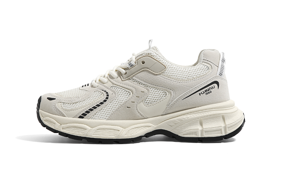 Global HUANQIU Fashion Trend Thick Sole Versatile Shock Absorbing Anti-Slip Breathable Low Top Dad Shoes Men's Style