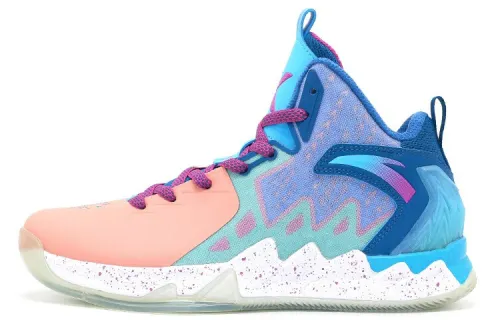 Anta KT2 basketball series shock-absorbing and wear-resistant low-top basketball shoes men's blue and pink