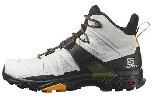 SALOMON X Ultra 4 Abrasion Resistant Mid top Hiking Shoes Men's Gray Black