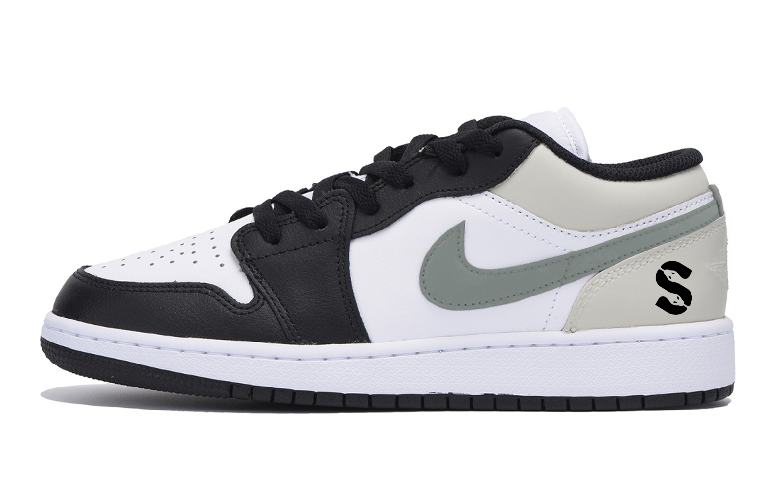 Jordan Air Jordan 1 Puppy Fragment, Year Of The Snake Abrasion Resistant Low top Vintage Basketball Shoes Men’s Black
