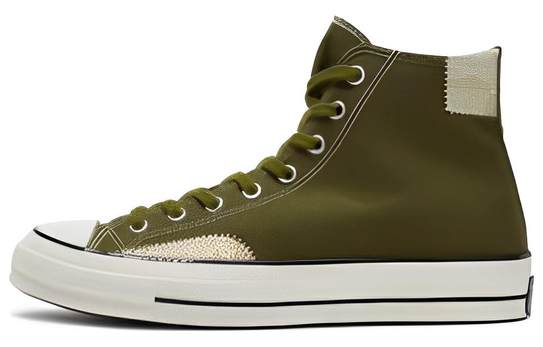 Converse 1970s retro handkerchief pattern, high-top canvas shoes, same style for men and women, green and white