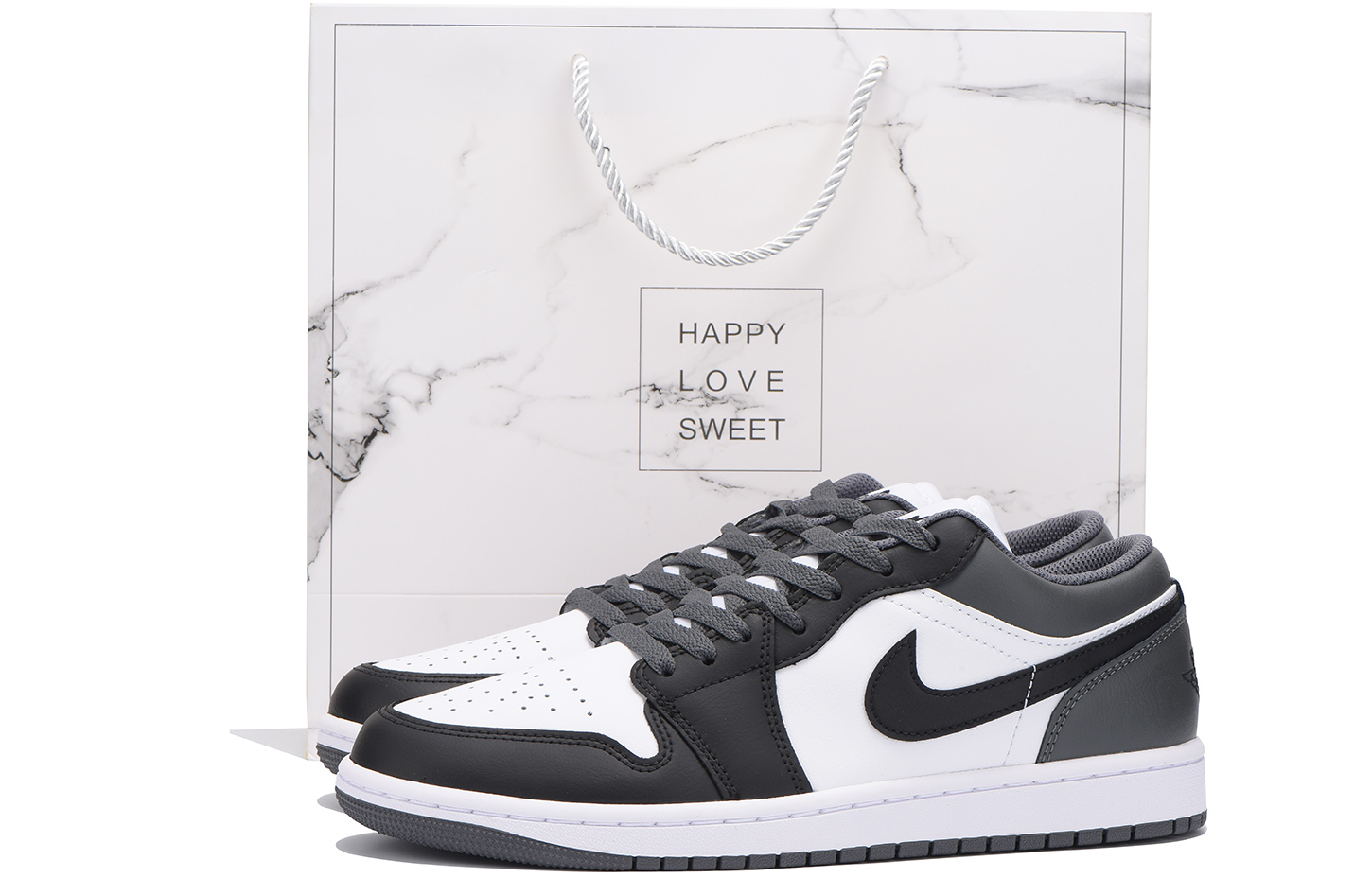 Jordan Air Jordan 1 Slip Resistant Coverage Low top Vintage Basketball Shoes Unisex Black Gray