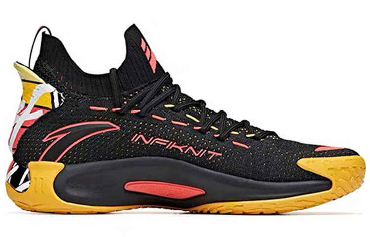Anta KT5 KT Pu Cushioning Slip Resistant Abrasion Resistant Low top Performance Basketball Shoes Men’s Black Yellow