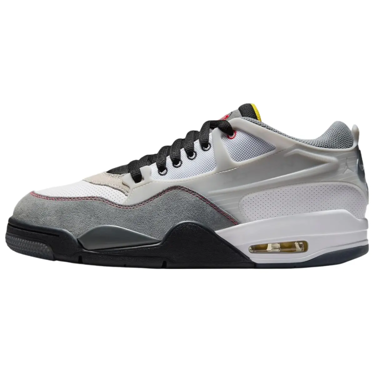 Jordan Air Jordan 4 Slip Resistant Abrasion Resistant Low top Vintage Basketball Shoes Men's Gray White