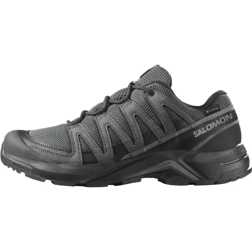 SALOMON X Adventure Leather Low top Mountaineering Shoes Men's Black Gray