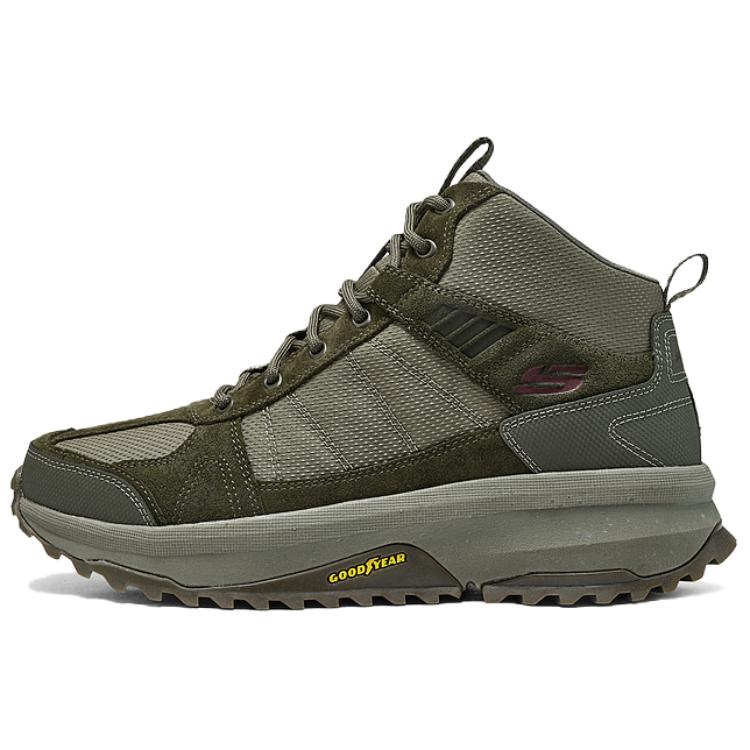 Skechers OUTDOOR Breathable Mid top Mountaineering Shoes Men’s Olive Green