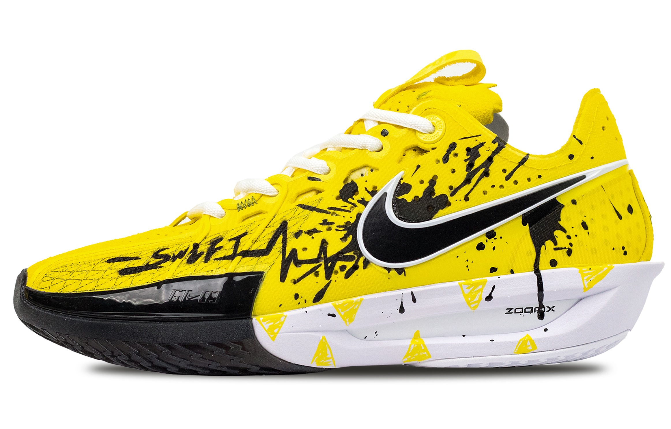 Nike Air Zoom GT Cut Basketball Shoes Unisex Low Top Yellow/Black/White
