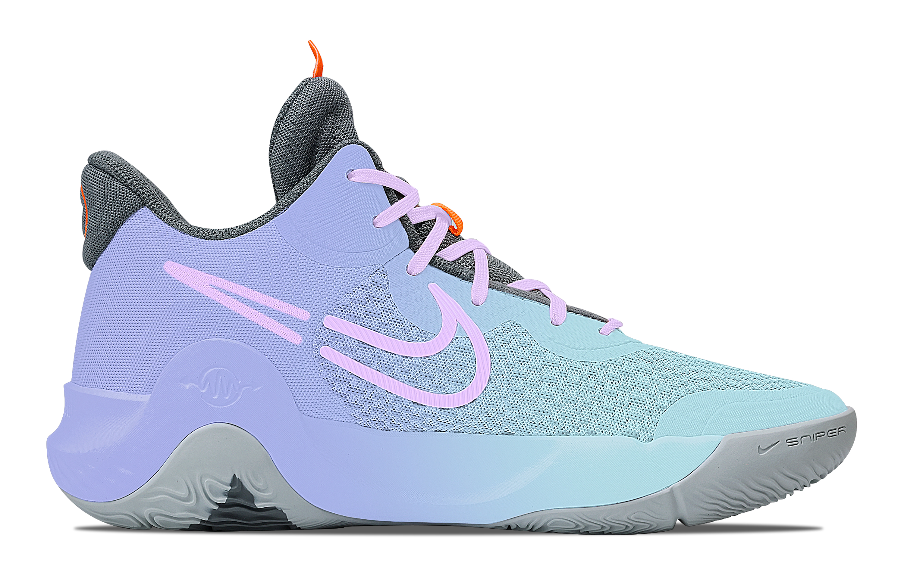 Nike KD Trey 5 IX Trendy Fantasy Cushioning, Wear Resistant Mid top Basketball Shoes Unisex Blue Purple