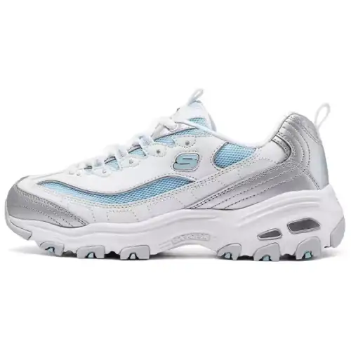 Skechers D'Lites 1.0 Breathable Low top Chunky Sneakers Women's Silver White