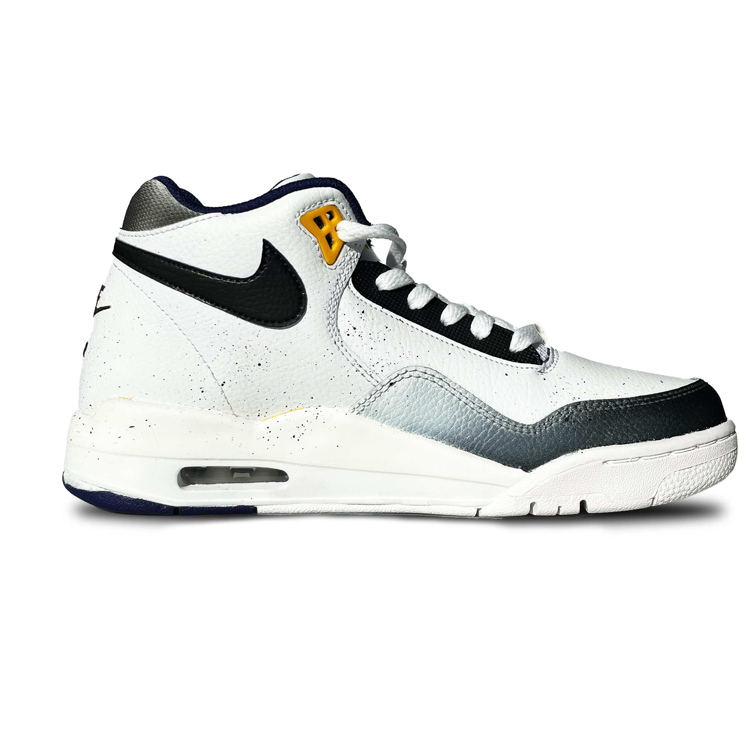 Nike Flight Legacy Cushioning Slip Resistant Abrasion Resistant Mid top Vintage Basketball Shoes Men’s Black White