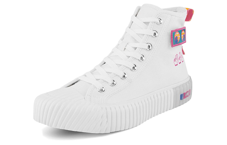 Kappa Slip Resistant Abrasion Resistant High top Canvas Shoes Unisex White
