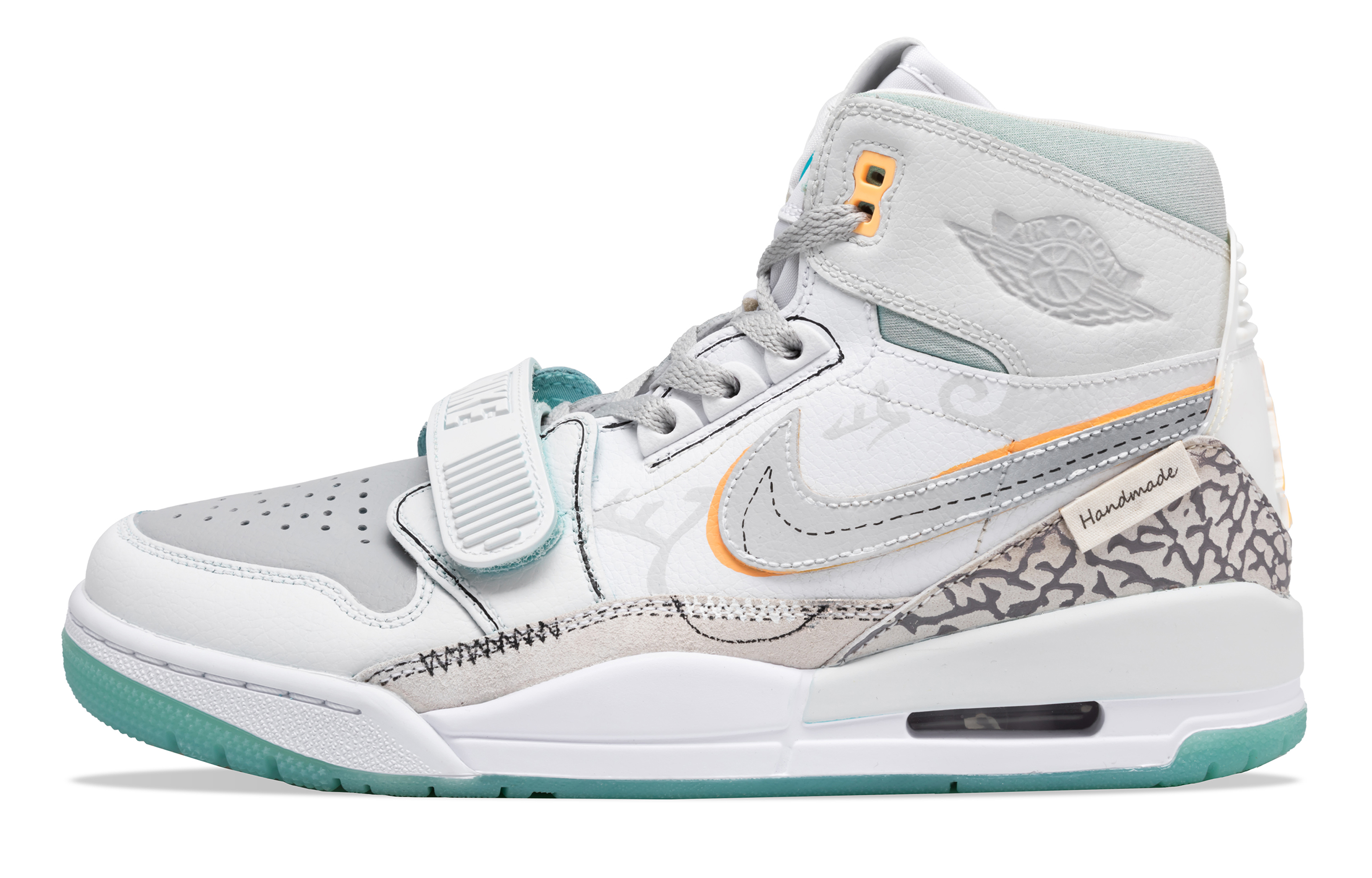 Jordan Legacy 312 Abrasion Resistant Moisture Wicking High top Vintage Basketball Shoes Men's White Gray