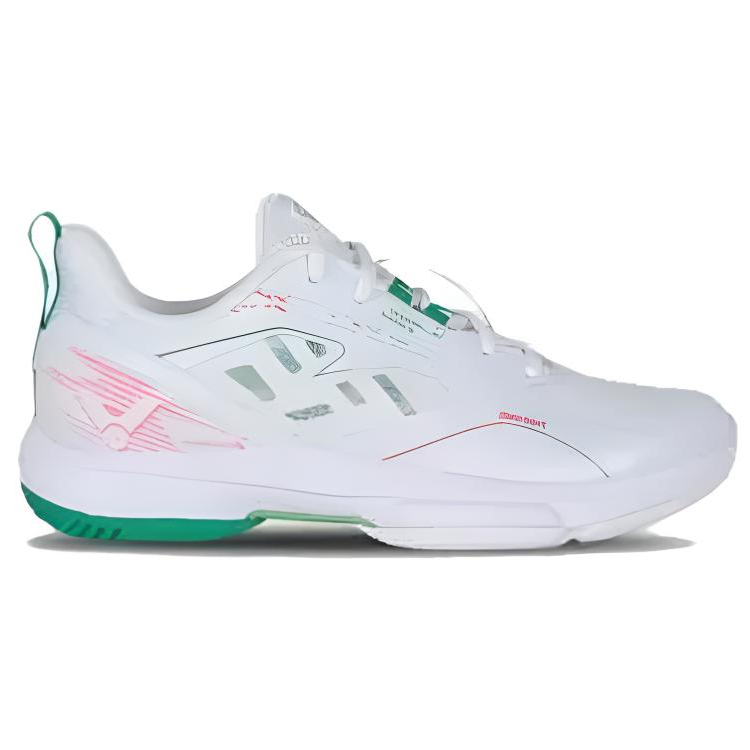 VICTOR Comfortable Slip Resistant Abrasion Resistant Low top Badminton Shoes Unisex White Green