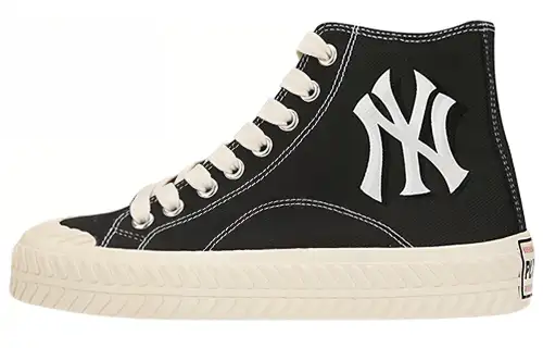 MLB Playball Slip Resistant And Abrasion Resistant Coverage High top Canvas Shoes Unisex Black