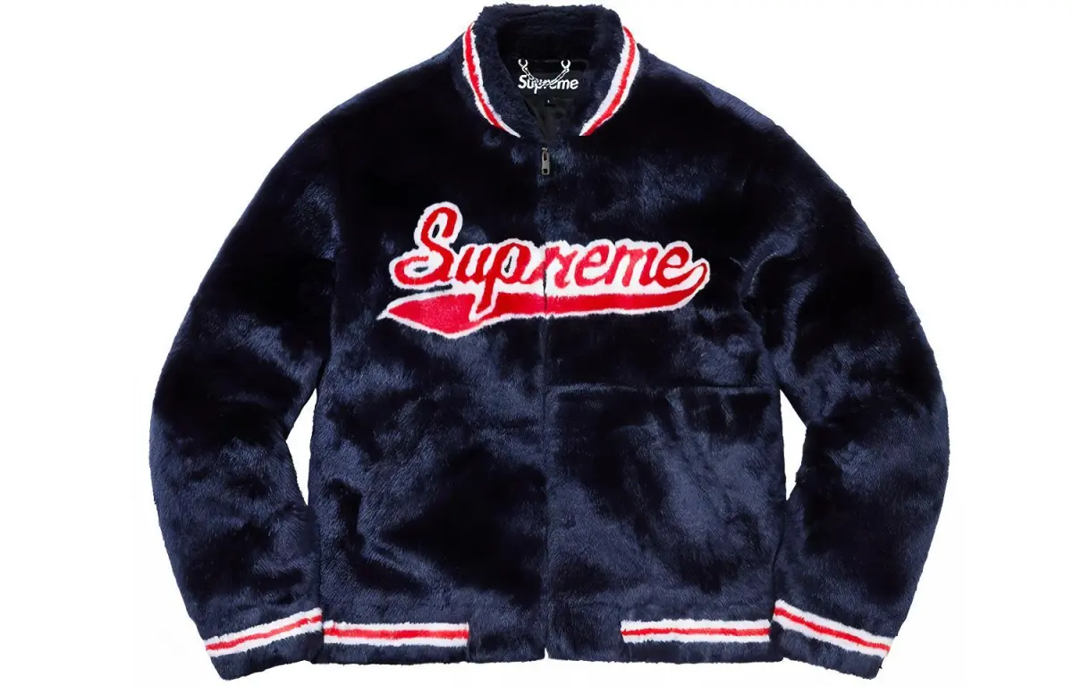 Supreme Faux Fur Varsity Jacket