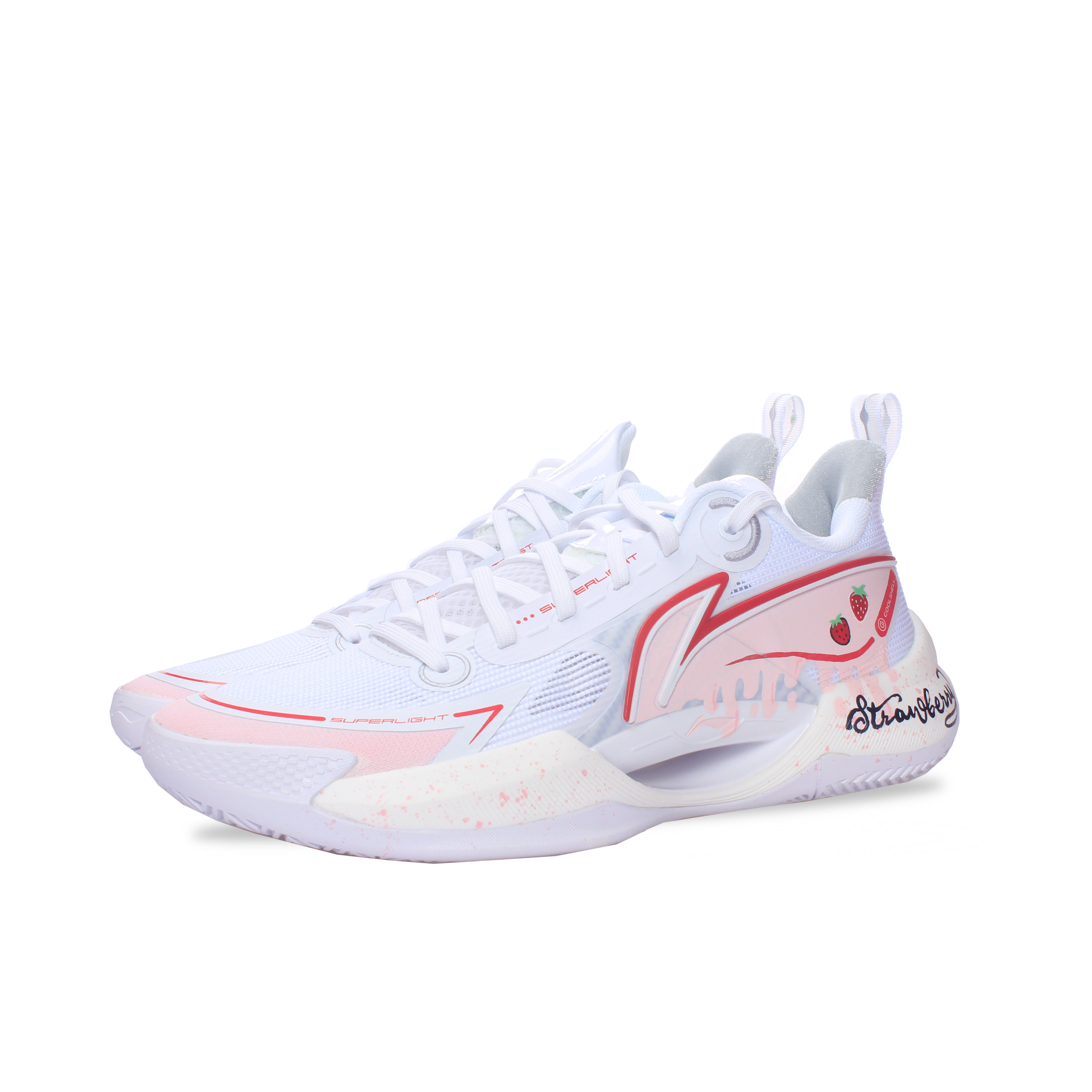 Li Ning Super Light V2 Cushioning, Wear Resistant Low top Basketball Shoes Men’s Pink White