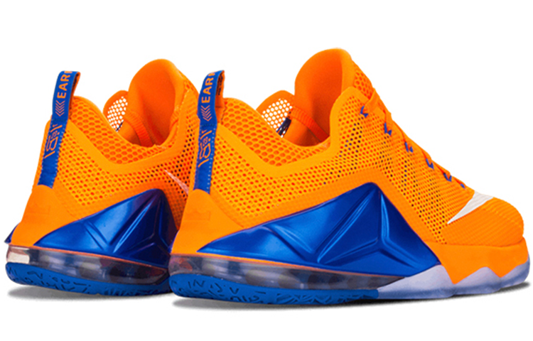 Мужские кроссовки Nike Lebron 12 Low Bright Citrus (желто-синие) — 亮橘/橘/翱翔/玻璃纤维 — фото 3