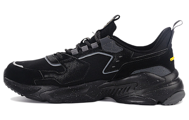 Erke Cushioning Slip Resistant Abrasion Resistant Low top Overall Training Shoes Men’s Black Yellow