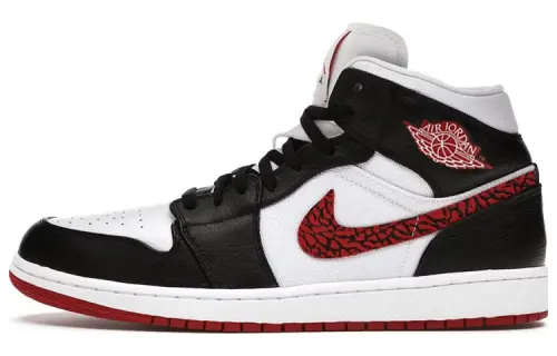 Jordan 1 Phat White Red Black Elephant Print