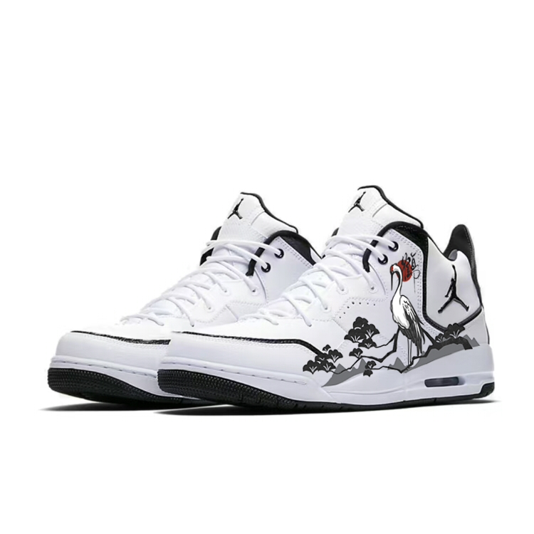 Jordan Courtside 23 Abrasion Resistant Mid top Vintage Basketball Shoes Men’s Black White