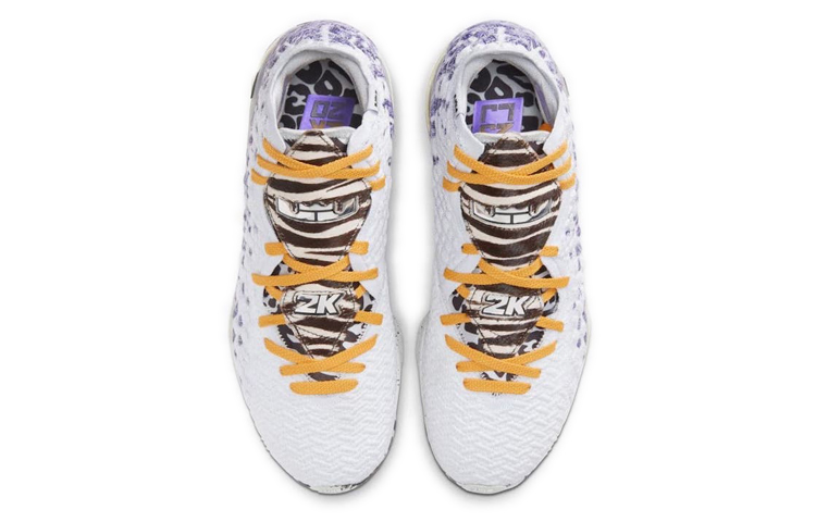 Мужские кроссовки Nike Lebron 17 (бело-фиолетовые) — фото 4
