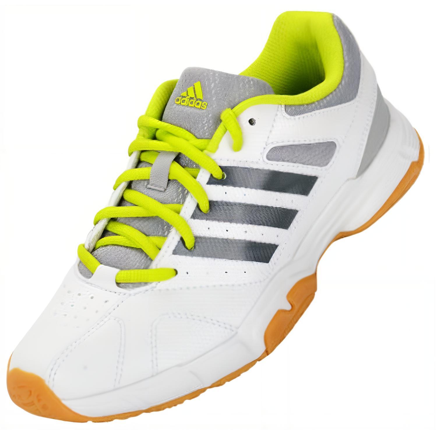 Adidas Quickforce 3 Cushioning, Wear Resistant Low top Badminton Shoes Unisex White Green