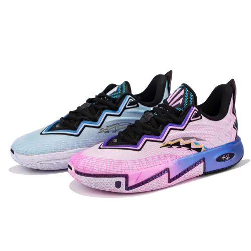 Anta KAI 2 Low top Nitrogen Technology Basketball Shoes Men's Blue Pink Mismatched