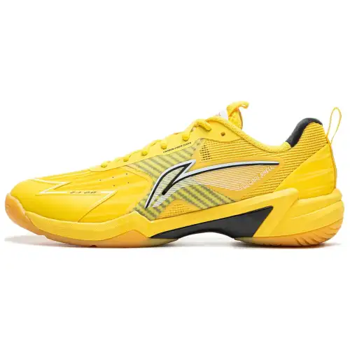 Li Ning Halberd 2 Synthetic Leather Comfortable And Trendy Low top Badminton Shoes Unisex Radiant Yellow