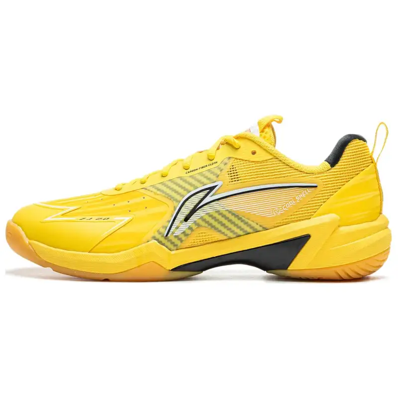 Li Ning Halberd 2 Synthetic Leather Comfortable And Trendy Low top Badminton Shoes Unisex Radiant Yellow