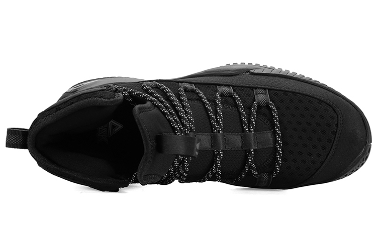 PEAK Textile, TPU Cushioning Slip Resistant Abrasion Resistant Mid top Basketball Shoes Men’s Black