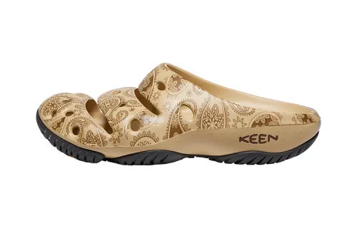 Keen YOGUI ARTS Collection, River Trekking Shoes Comfortable Casual Shoes Men's Latte Base Color Paisley Pattern