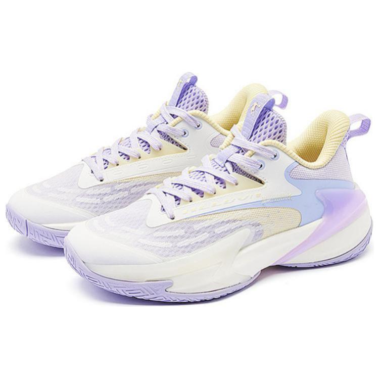 QIAODAN Slip Resistant Low top Basketball Shoes Women’s Purple White Yellow
