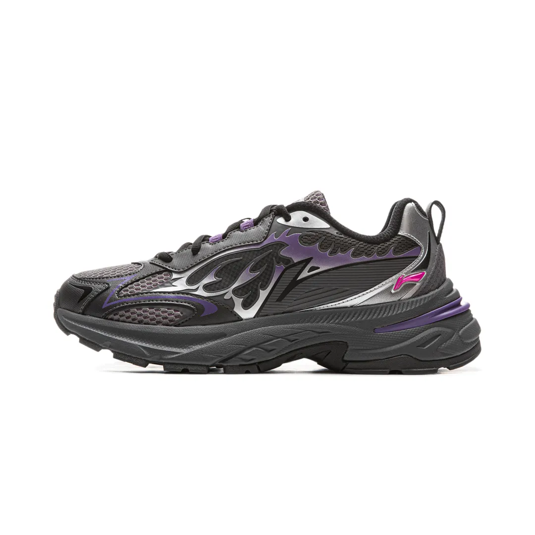 LOL x Li Ning Cushioning Slip Resistant Abrasion Resistant Support Low top Chunky Sneakers Men's Gray