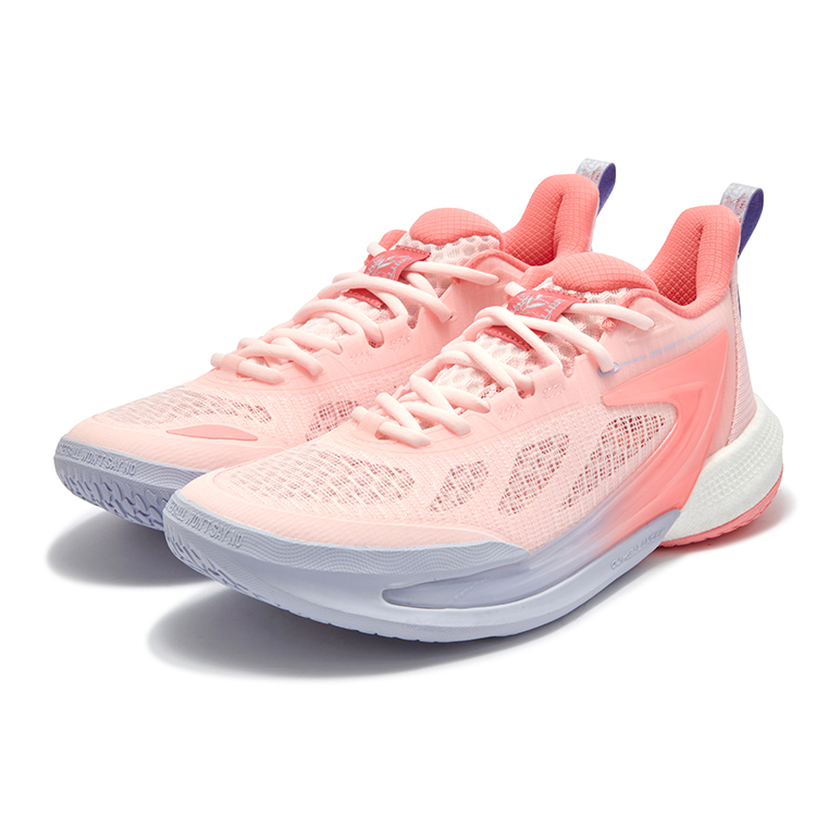 361° Mesh, Synthetic Leather Slip Resistant Abrasion Resistant High top Basketball Shoes Men’s Heart Pink