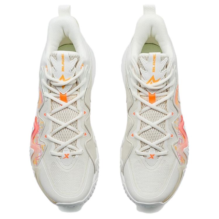XTEP Lingren 1.5 Abrasion Resistant Coverage Lightweight Mid top Basketball Shoes Men’s White Orange