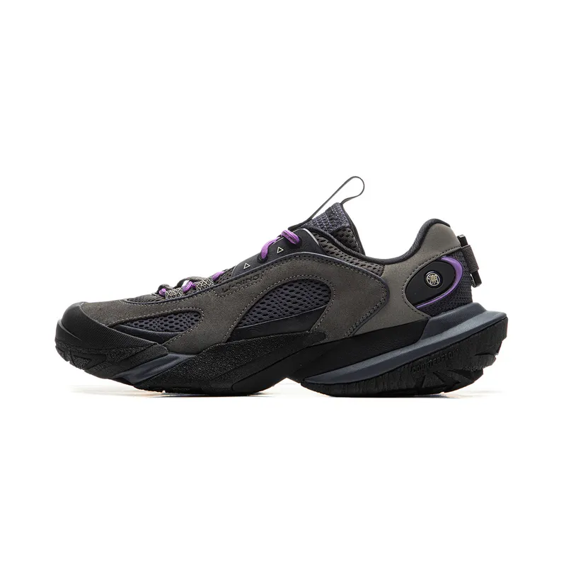 Li Ning CF Tracing, Hiking EDC Slip Resistant Abrasion Resistant Low top Hiking Shoes Unisex Gray Black