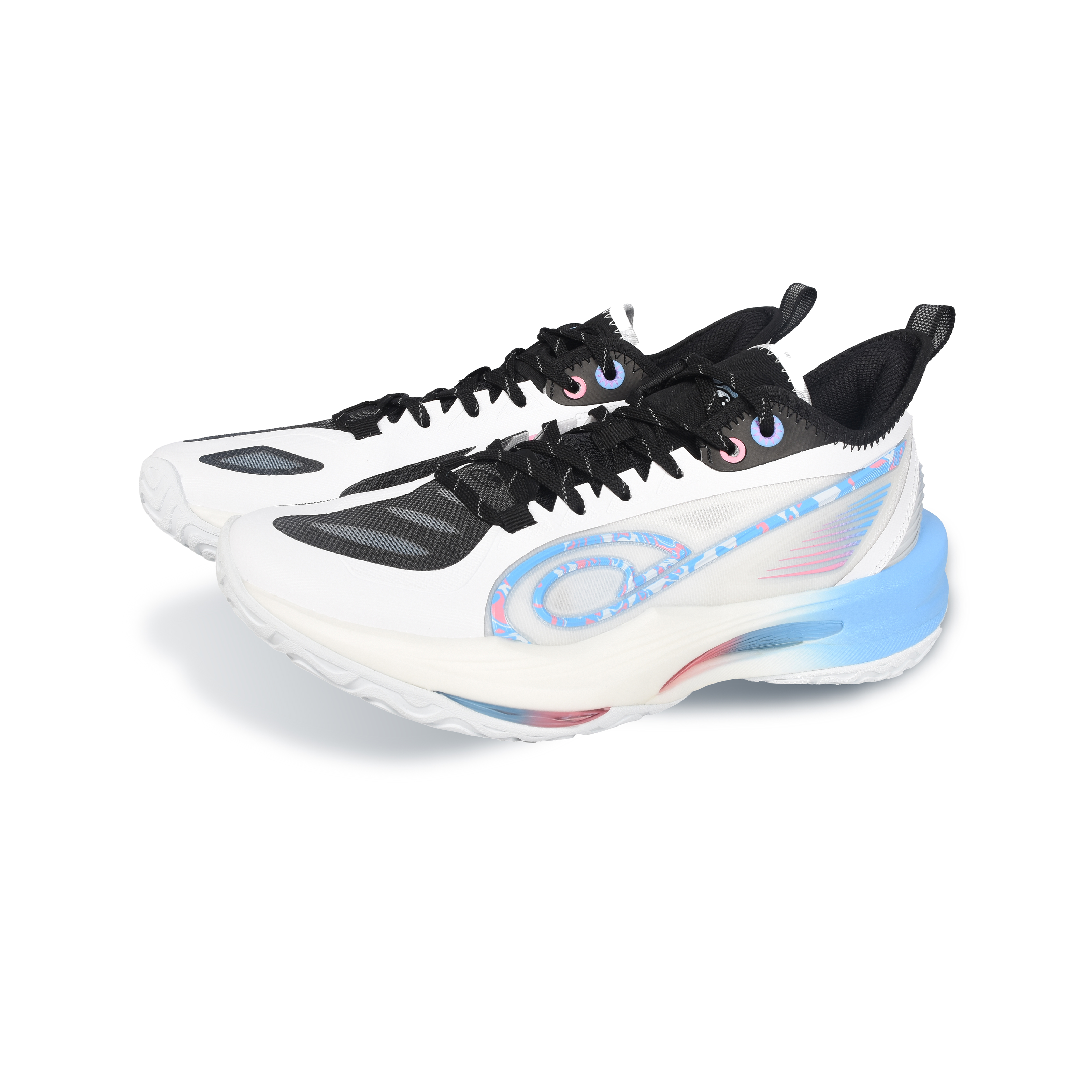 QIAODAN Cushioning Slip Resistant Breathable Low top Basketball Shoes Men’s White