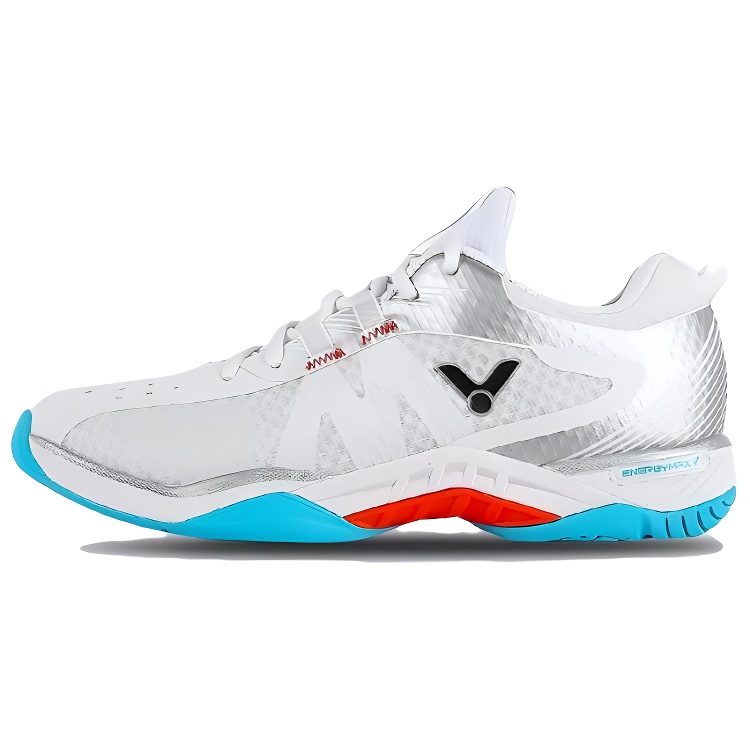 VICTOR Cushioning Breathable Low top Badminton Shoes Unisex White Silver