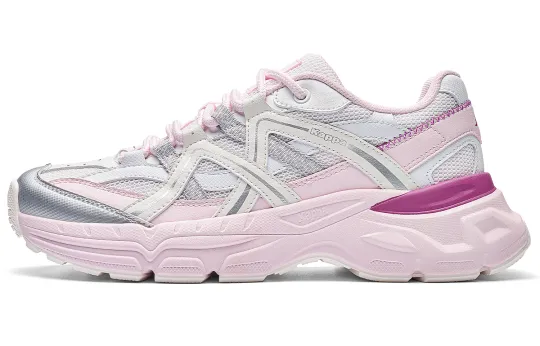 Kappa Venice Back to Back Slip Resistant Abrasion Resistant Low top Chunky Sneakers Women's White Pink